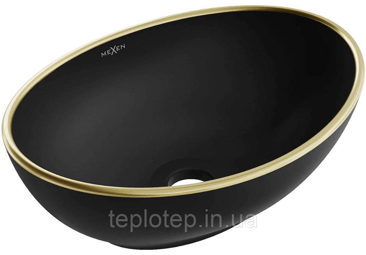 Умивальник (раковина) MEXEN ELZA BLACK GOLD EDGE накладний