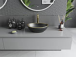 Умивальник (раковина) MEXEN ELZA BLACK GOLD EDGE накладний, фото 3
