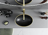Умивальник (раковина) MEXEN ELZA BLACK GOLD EDGE накладний, фото 4
