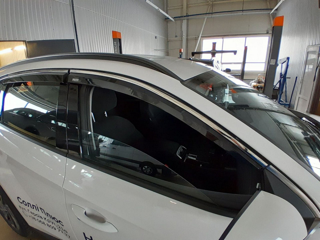 Вітровики з хромом Niken Luxury (4 шт) для Hyundai Tucson NX4 2021- рр від VLF комп., фото 1