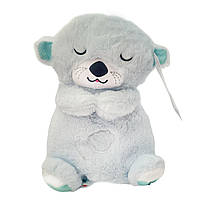 М`яка іграшка Нічник Сплюшка Видра голуба дихає колискові підсвічується 28*11*15см (M17925), фото 6