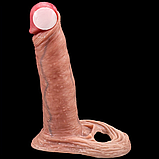 Реалістична насадка на член із кільцем для мошок 16 см, Насадка подовжувач, Інтимні іграшки, фото 2