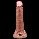 Реалістична насадка на член із кільцем для мошок 16 см, Насадка подовжувач, Інтимні іграшки, фото 3