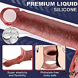 Реалістична насадка на член із кільцем для мошок 16 см, Насадка подовжувач, Інтимні іграшки, фото 8