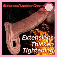 Реалістична насадка на член із кільцем для мошок 16 см, Насадка подовжувач, Інтимні іграшки