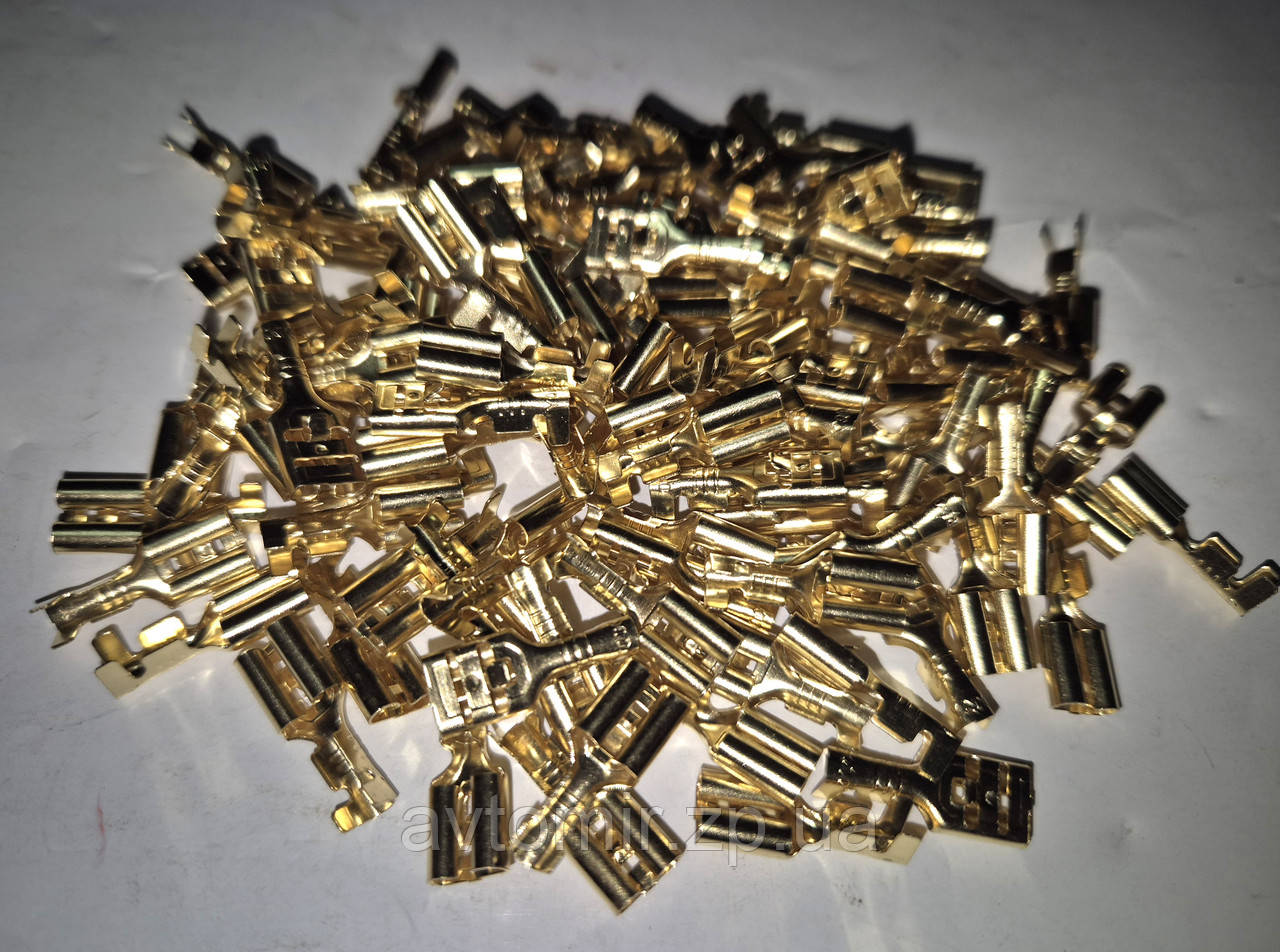 Клемa дроту мама латунь 6,3 мм 100шт Китай