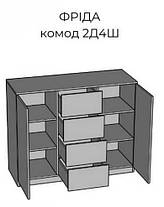 Комод Фріда 2Д4Ш 965х1200х420мм дуб ліворно + чорний Світ Меблів, фото 3