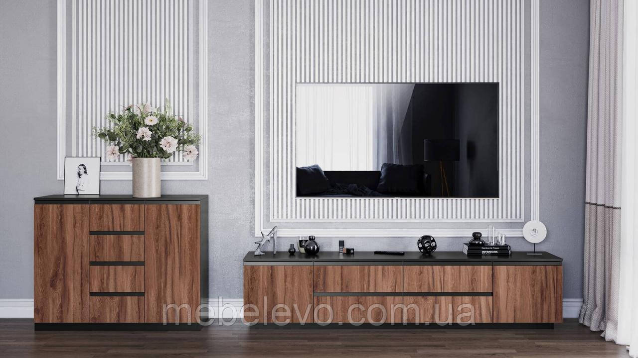 Вітальня Фріда 2п дуб ліворно + чорний Світ мебліви