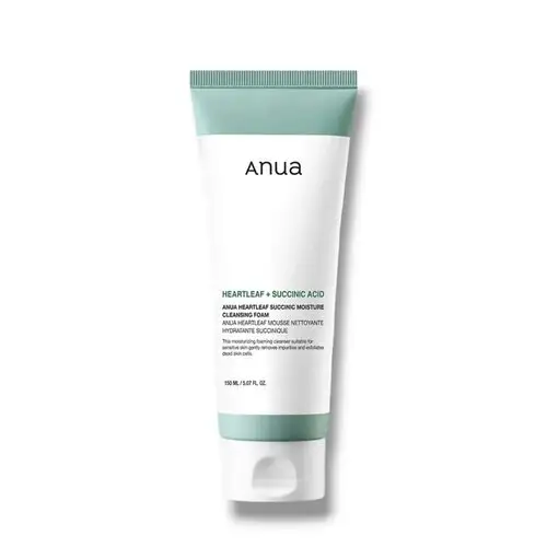 М'яка пінка для вмивання з хуттуїнією Anua Heartleaf Succinic Moisture Cleansing Foam 150 мл