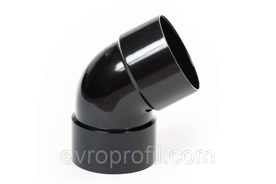 Коліно дворозтрубне PROFiL 75 чорне, фото 1