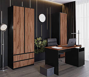 Кабінет Фріда 3п дуб ліворно + чорний Світ меблів