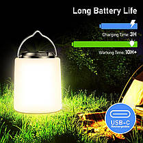 Ліхтар для кемпінгу, перезаряджуваний, Blukar Camping Lights Lamp — 3000K тепле світло, регулювання яскравості, 3 ре, фото 3