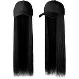 Перука кепка з волоссям 50 см Брюнетка, фото 4