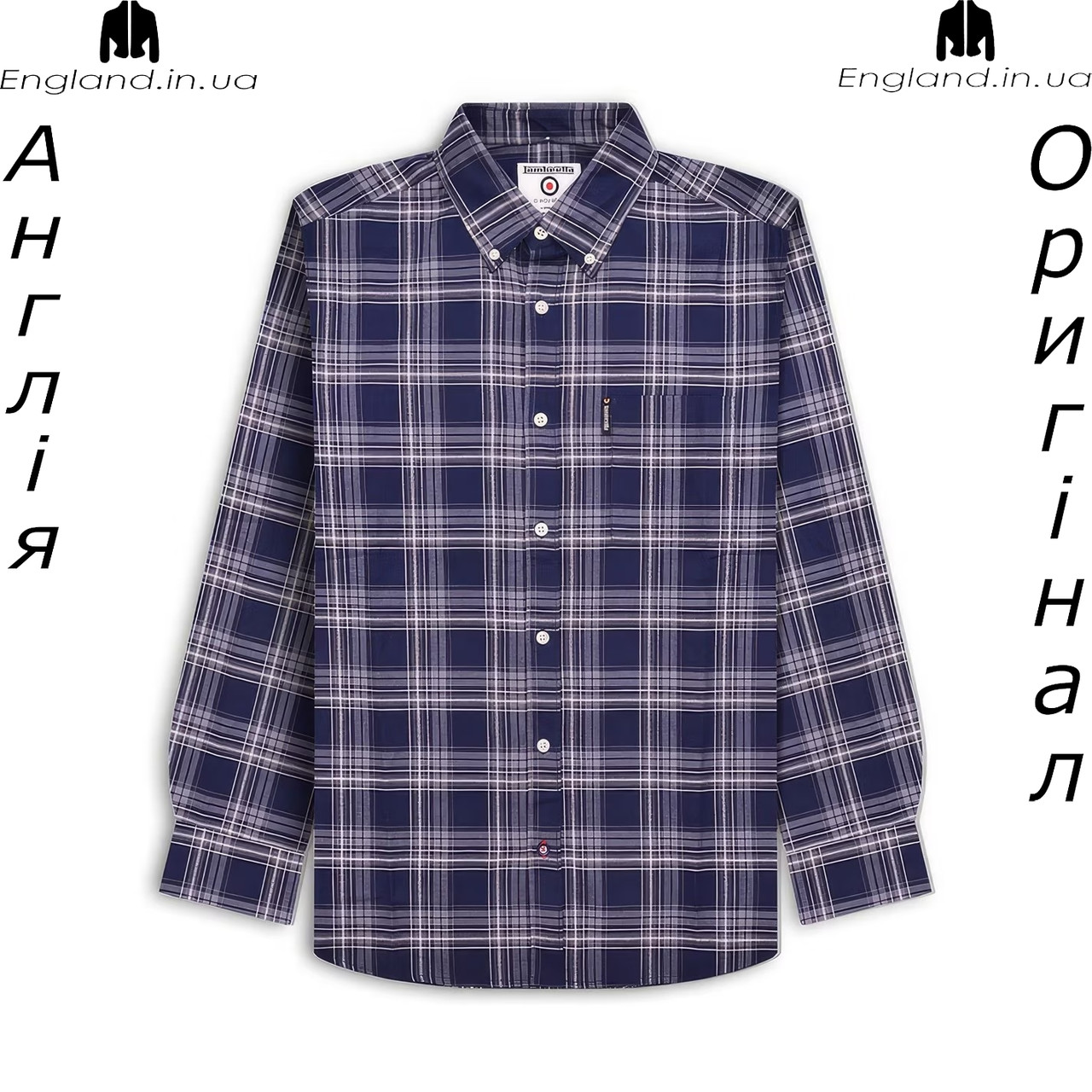 Сорочка чоловіча Lambretta (Ламбретта) з Англії - в клітинку на довгий рукав, фото 1