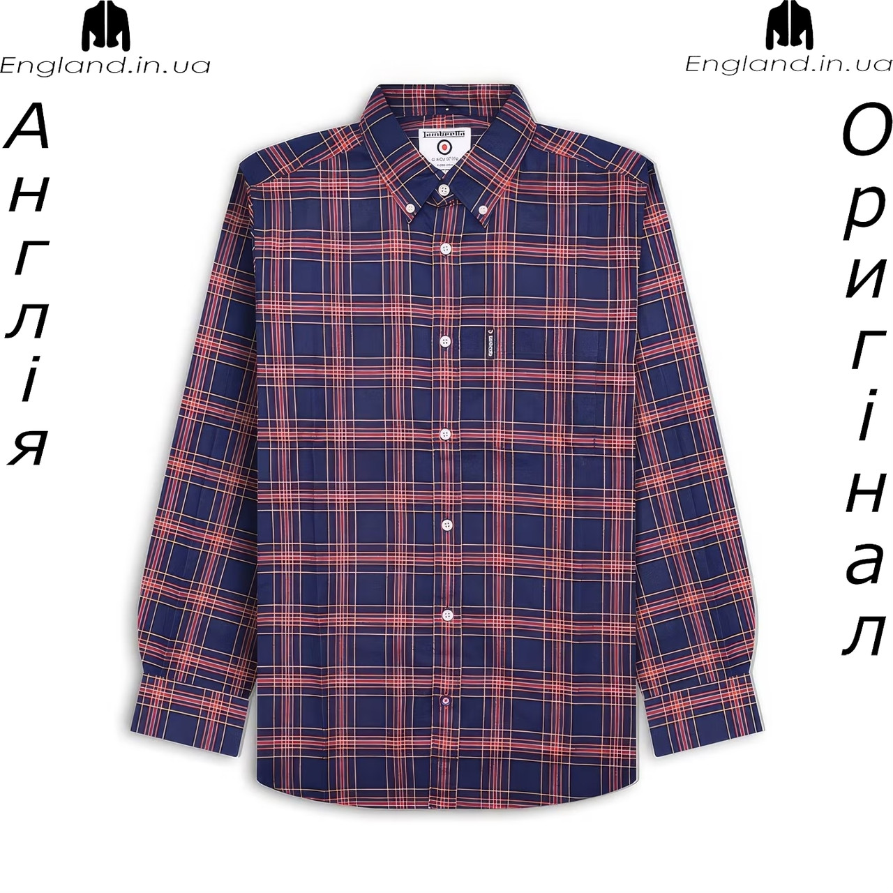 Сорочка чоловіча Lambretta (Ламбретта) з Англії - в клітинку на довгий рукав, фото 1
