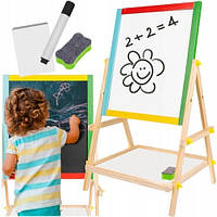 Дерев'яна магнітна дошка мольберт Kruzzel двостороння 65,5 x 40 x 33 см (23546)