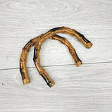 Ручки для сумки акрилові під бамбук пари 15,5 см із тримачами трапеція, фото 3