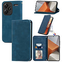 Чохол-книжка Skin Feel Leather Wallet для Xiaomi Redmi Note 13 Pro Plus 5G Blue