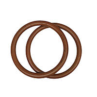 Ручки для сумки круглі Коричневі дерев'яні з чорними смужками 140 мм