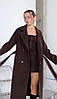 Зимове тепле актуальне двобортне пальто у шоколадному кольорі, фото 9