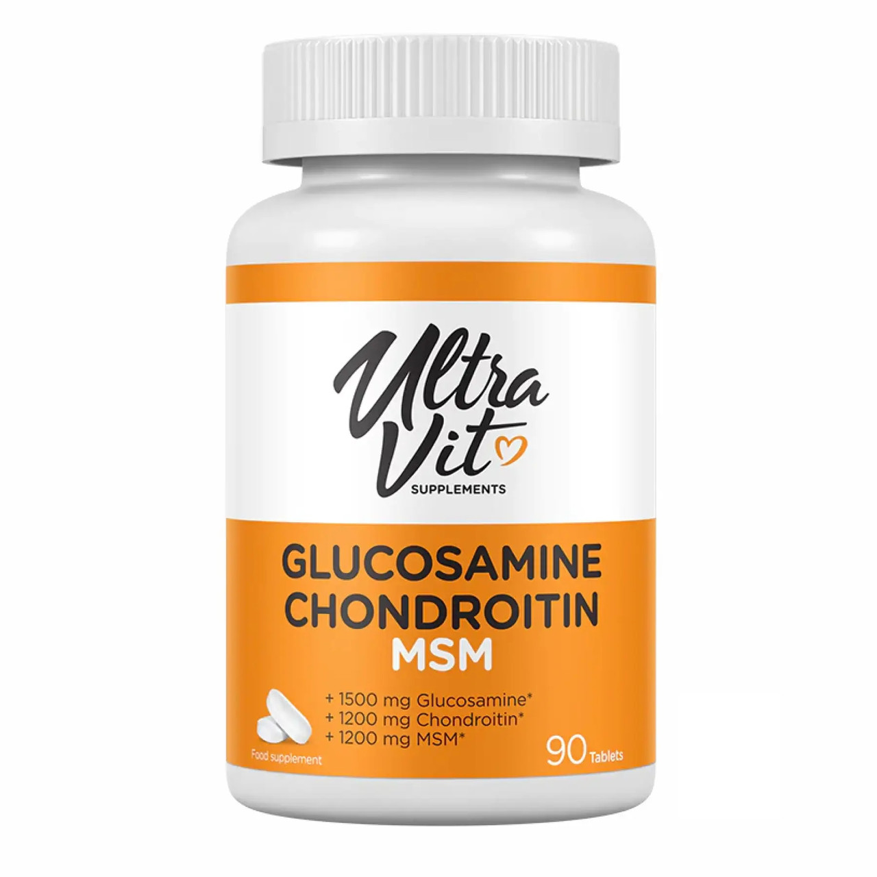 Глюкозамін Хондроїтин МСМ VPLab Glucosamine Chondroitin MSM для суглобів 90 таблеток, фото 1