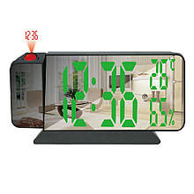 Годинник мережевий проекційний VST-900S-4, зелений, температура, вологість, USB