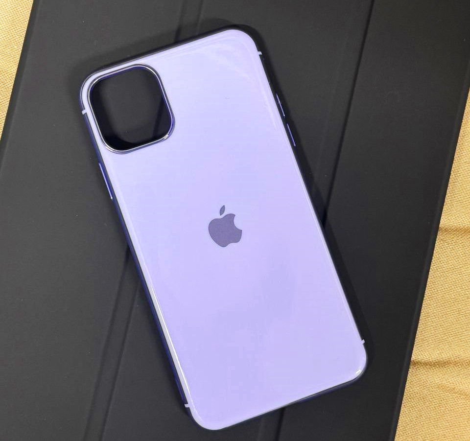 Силіконовий чохол для iPhone 11 Pro Max - Глянець з рамкою під метал, Ліловий