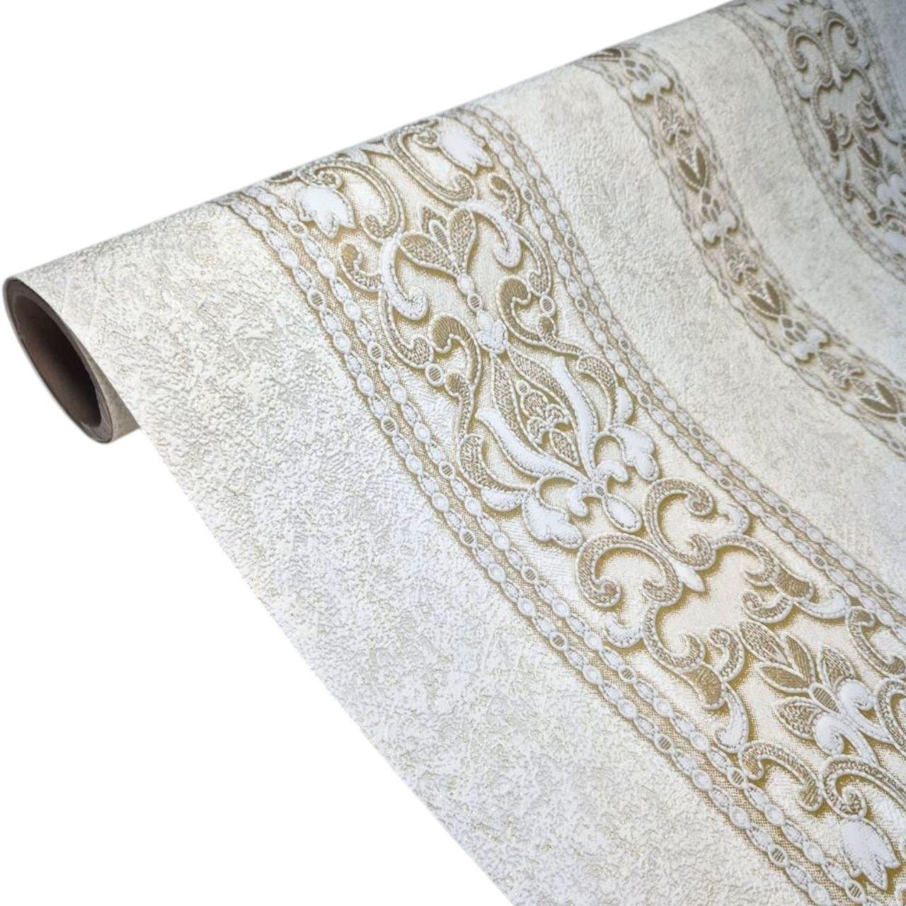 Шпалери вінілові флізелінові 10.05×1.06 м Слов’янські 3735-05, бежеві в спальню, коридор, зал, вітальню, кімнату, фото 1