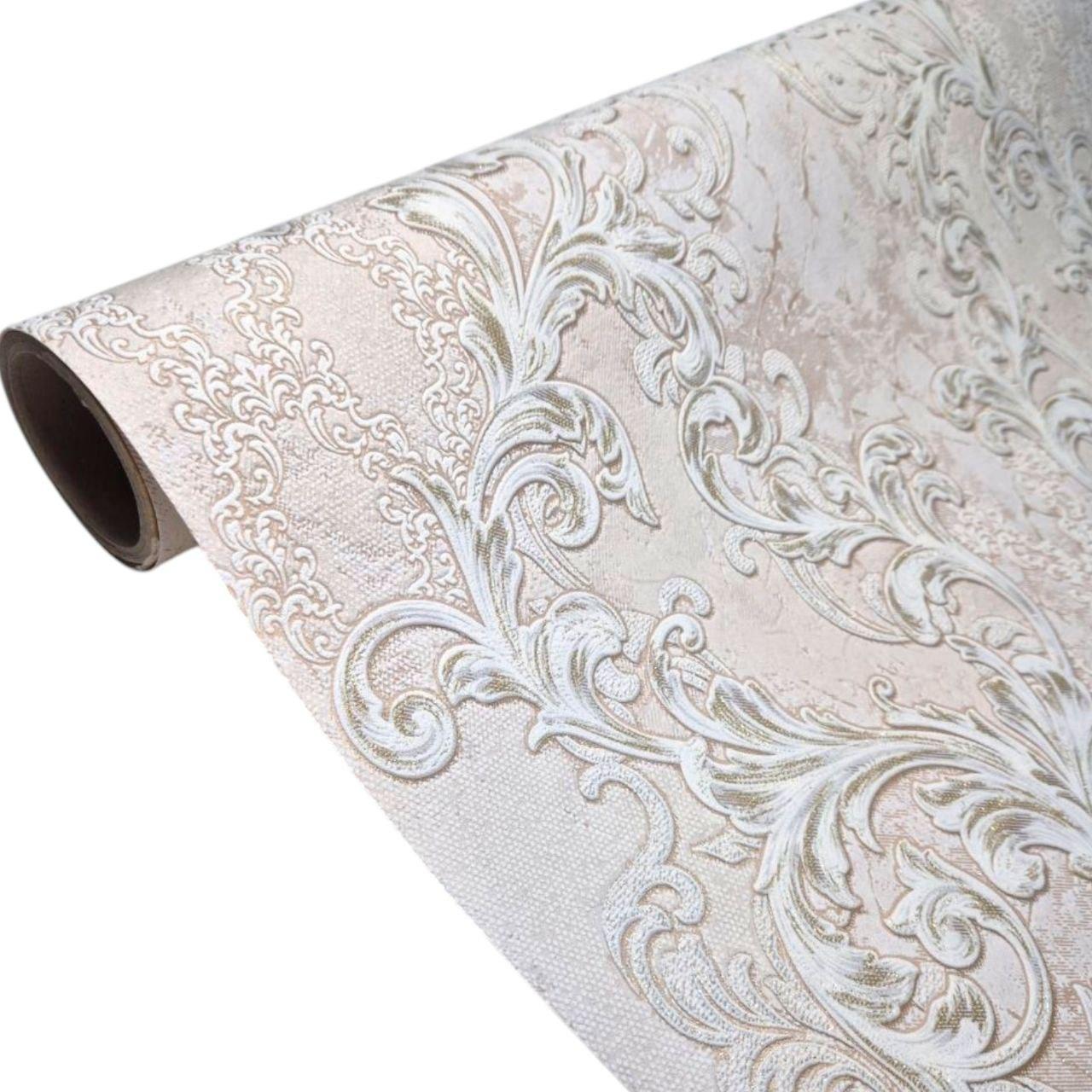 Метрові вінілові шпалери на флізеліновій основі 10,05 × 1,06 м VIP Class 3755-02, бежеві для вітальні, для спальні, фото 1