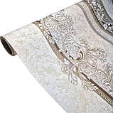 Шпалери вінілові флізелінові 10.05×1.06 м Слов’янські шпалери 3677-02, бежево-золотисті в спальню, коридор, зал, вітальню, кімнату, фото 2