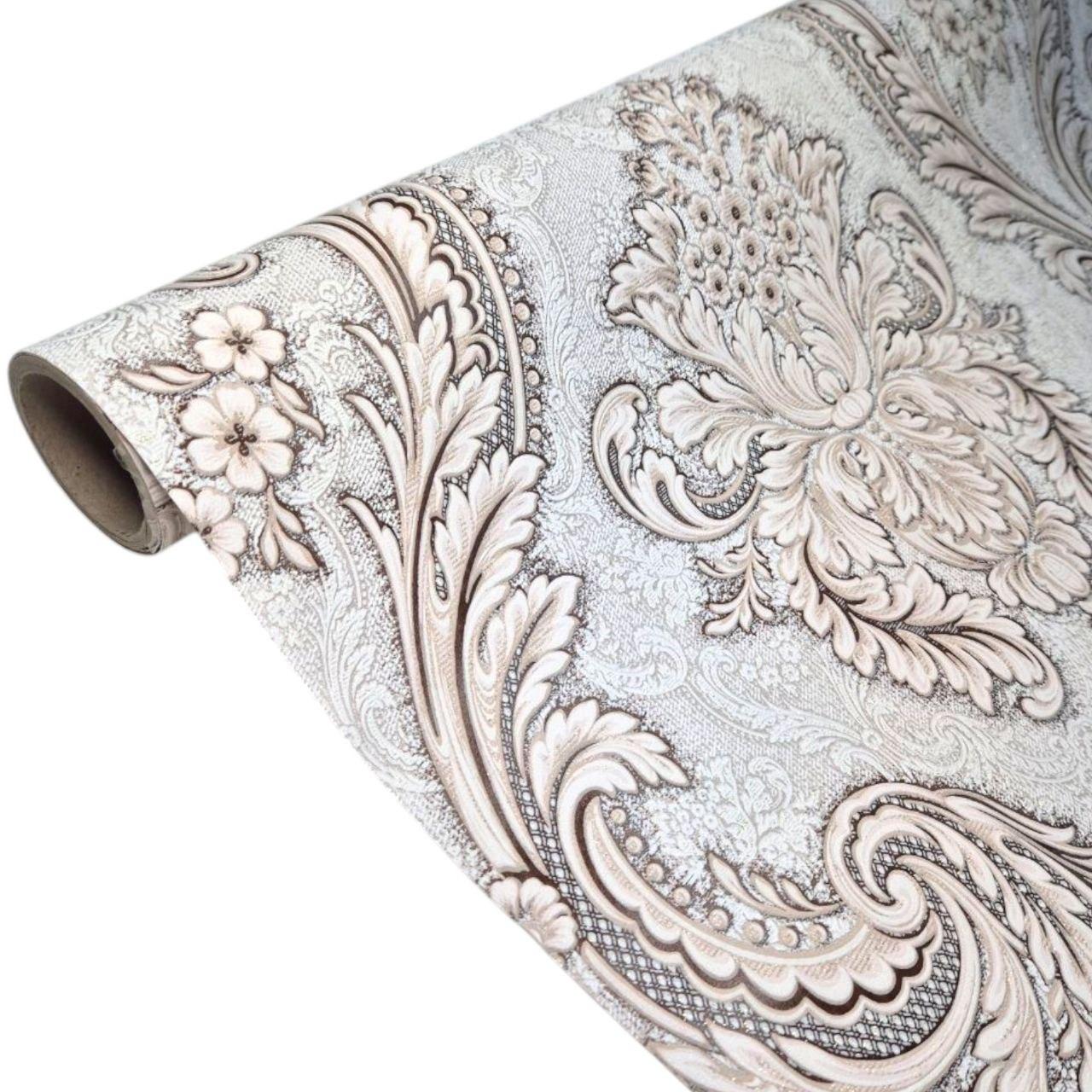 Шпалери вінілові флізелінові 10.05×1.06 м Слов’янські 3619-02, бежеві в спальню, зал, вітальню, кімнату, фото 1