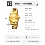 Skmei 2291GDBK Gold-Black Чоловічий годинник з індикацією дати та дня тижня зі сталевим браслетом., фото 7