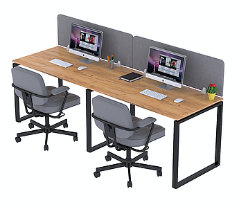 Письмовий стіл 2 місця 270х70 см ND-2 ніжки метал чорний TM Loft design