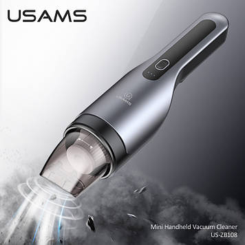 Автомобільний акумуляторний пилосос Usams US-ZB108-1 Mini Handheld Vacuum Cleaner Black (XCQZB10801)