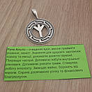 Cрібна підвіска чоловіча руна Альгіз. Срібний кулон оберіг амулет, фото 5