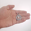 Cрібна підвіска чоловіча руна Альгіз. Срібний кулон оберіг амулет, фото 3