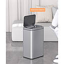 Сенсорне відро для сміття JAH 13 л (прямокутне, колір сріблястий металік, з внутрішнім відром), фото 5