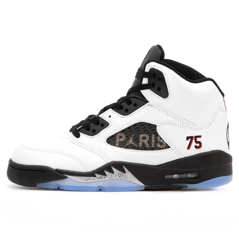 Чоловічі кросівки Nike Air Jordan 5 Retro White Black Paris 75 136027-011, білі найк аір джордан V Париж