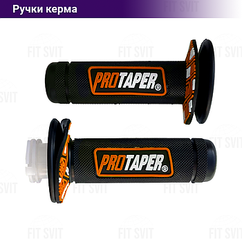 Грипси PROTAPER - ручки керма на скутер, мопед, мотоцикл із вставкою чорно-помаранчевого кольору, 2 шт.