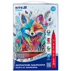 Акрилові маркери-пензлики 12 шт Kite Creative