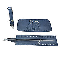 Набір для сумки, синій екошкіра