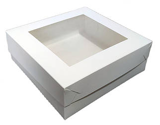 Коробка 25*25*9 см з вікном біла