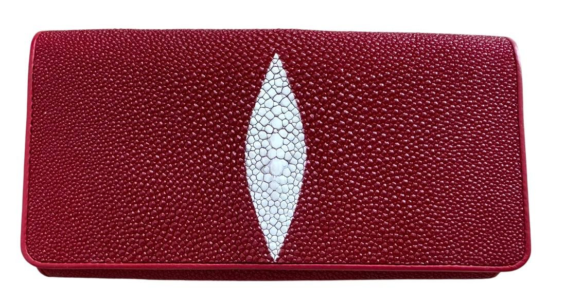 Гаманець зі шкіри ската Ekzotic leather Червоний (stw 39)