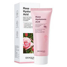 Пінка для вмивання з екстрактом троянди та гіалуроновою кислотою Bioaqua Rose Hyaluronic Acid Cleanser 100 г
