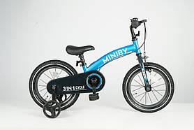 Велосипед - біговел 14 дюймів Miniby 3в1 Qplay, Blue