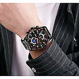 Skmei 9250BKBK Black-Black Чоловічий годинник з хронографом та індикацією дати, фото 5