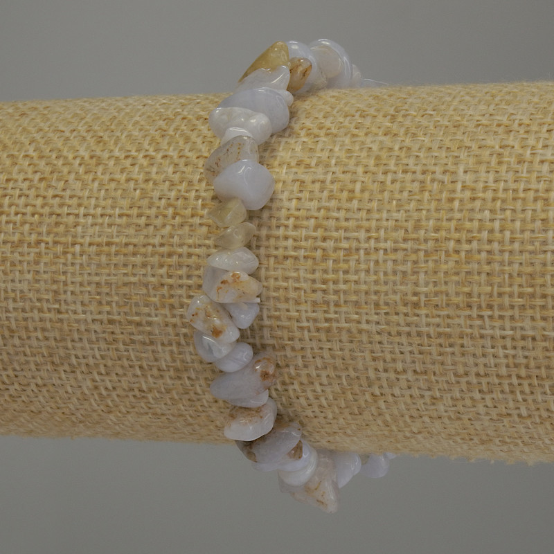 Браслет блакитний Агат крихта d-6-12х2-4мм+- L- 18см стрейч, фото 1