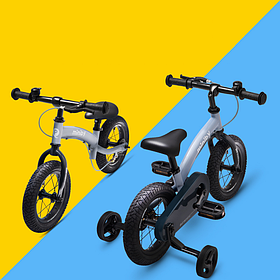 Велосипед - біговел 14 дюймів Miniby 3в1 Qplay, Grey