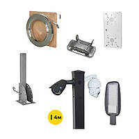 Комплект: Світильник світлодіодний Lightwell ZY-DY11-65K-100W + Стовп 103Р 4м + Кронштейн DS-1275ZJ + Бандажна