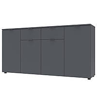 Комод Doros Рон 7 Графіт 4 фасади 2 шухляди 160х38х81 (44900236)